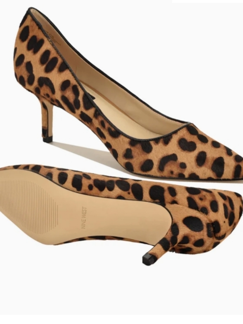 New 🆕 Women's Arlene Pointy Toe Pumps - Leopard | Nine West, 8.5